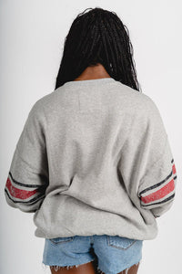 OU OU OKLA Langford sweatshirt heather grey Sweatshirt | Lush Fashion Lounge Trendy Oklahoma University Sooners Apparel & Cute Gameday T-Shirts
