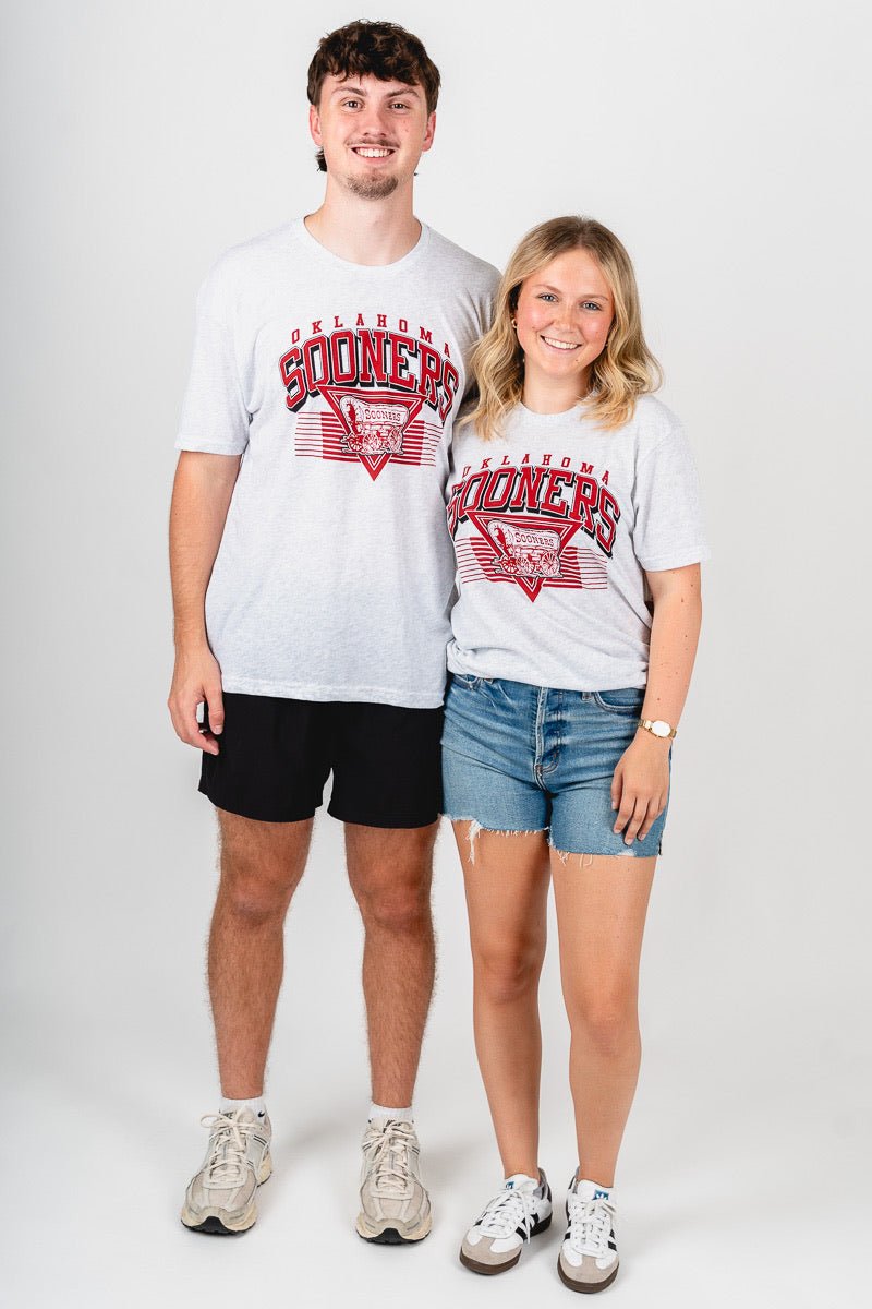 OU OU Sooners schooner triangle unisex t-shirt ash T-shirt | Lush Fashion Lounge Trendy Oklahoma University Sooners Apparel & Cute Gameday T-Shirts