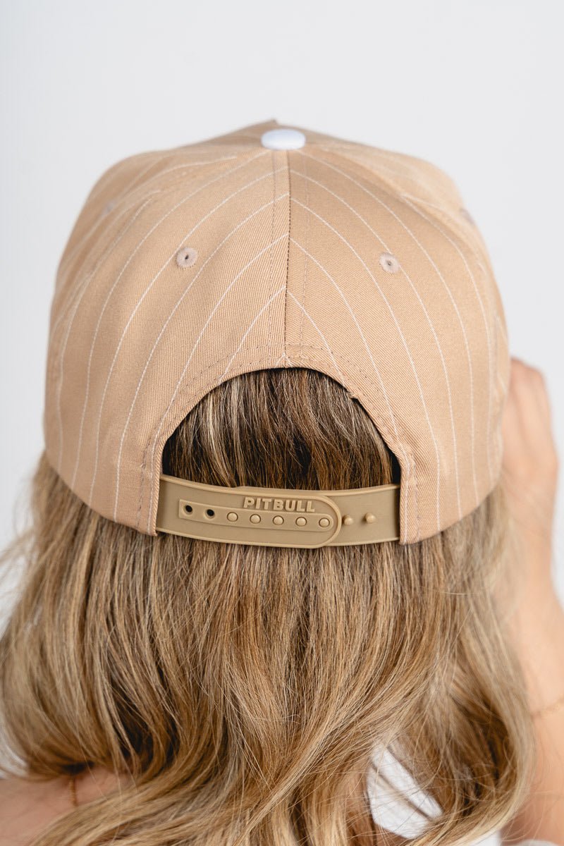 OKLA pinstripe hat khaki/white - Oklahoma City inspired graphic t-shirts at Lush Fashion Lounge Boutique in Oklahoma City