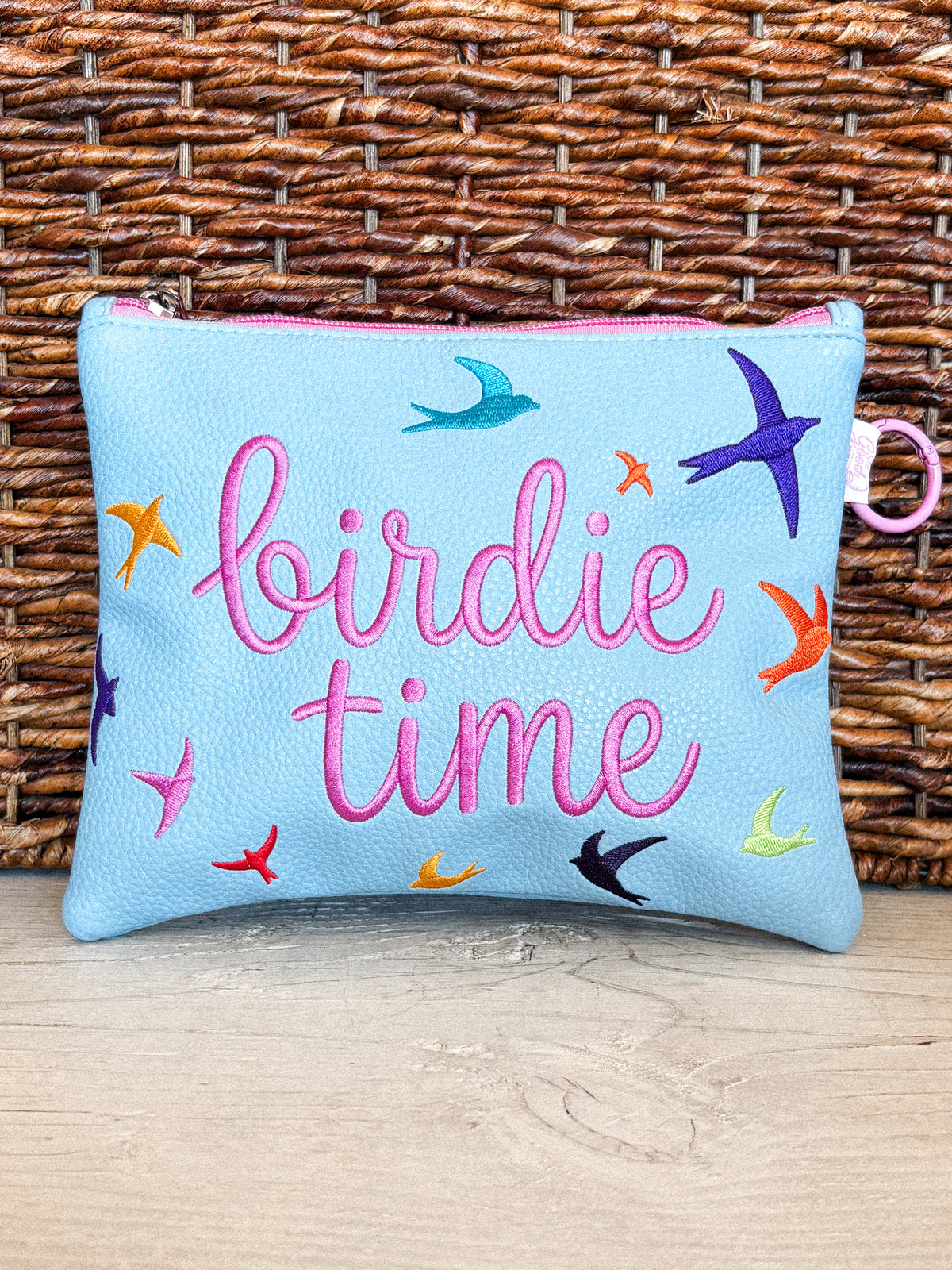 Birdie Time golf accessory pouch light blue - Trendy Bags at Lush Fashion Lounge Boutique in Oklahoma City