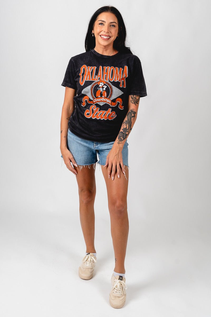OSU OSU circle Pete banner t-shirt vintage black T-shirt | Lush Fashion Lounge Trendy Oklahoma State Cowboys Apparel & Cute Gameday T-Shirts