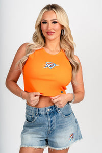 Oklahoma City Thunder cut off tank top orange - Cute tank top - Trendy Tank Tops at Lush Fashion Lounge Boutique in Oklahoma City