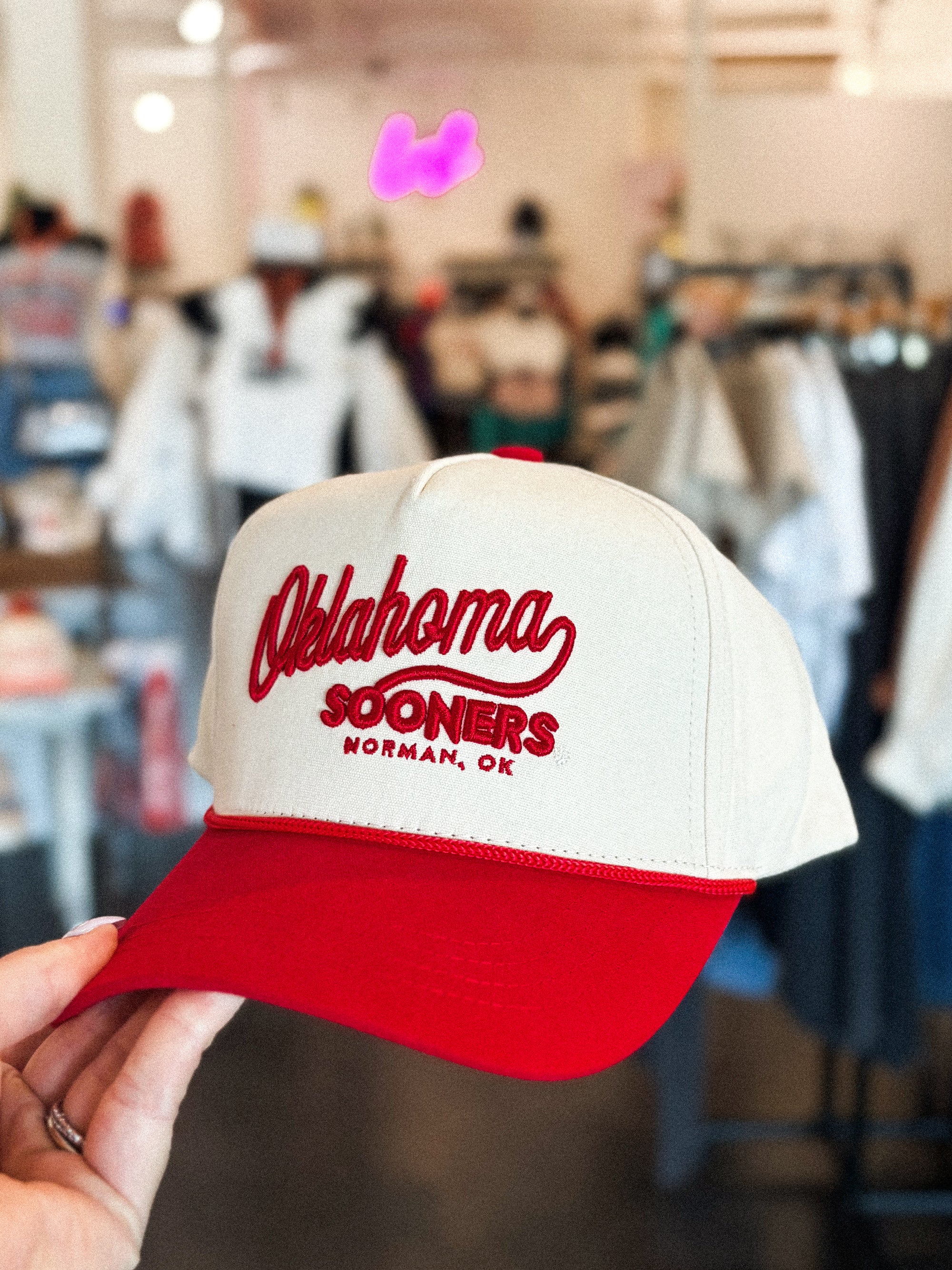 OU OU Sooners clayton canvas hat crimson/ivory hat | Lush Fashion Lounge Trendy Oklahoma University Sooners Apparel & Cute Gameday T-Shirts