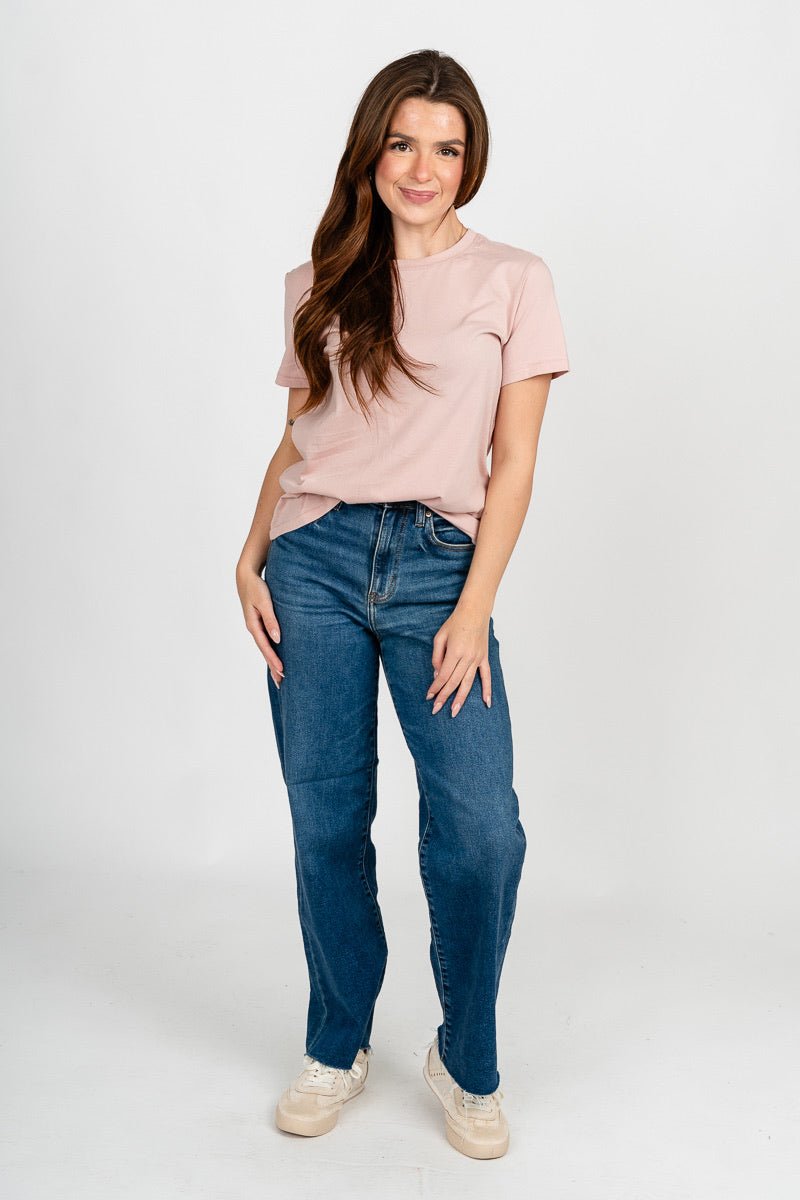 Cotton jersey t-shirt dusty pink