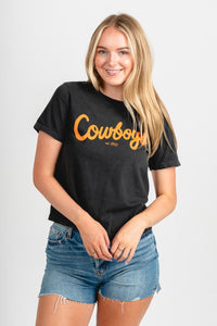 OSU OSU Cowboys bold script Ellie tee black T-shirt | Lush Fashion Lounge Trendy Oklahoma State Cowboys Apparel & Cute Gameday T-Shirts
