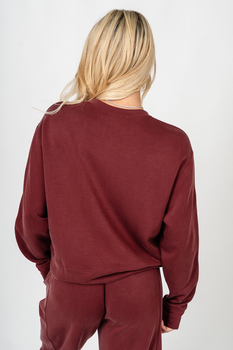 Techno thumbhole long sleeve top maroon