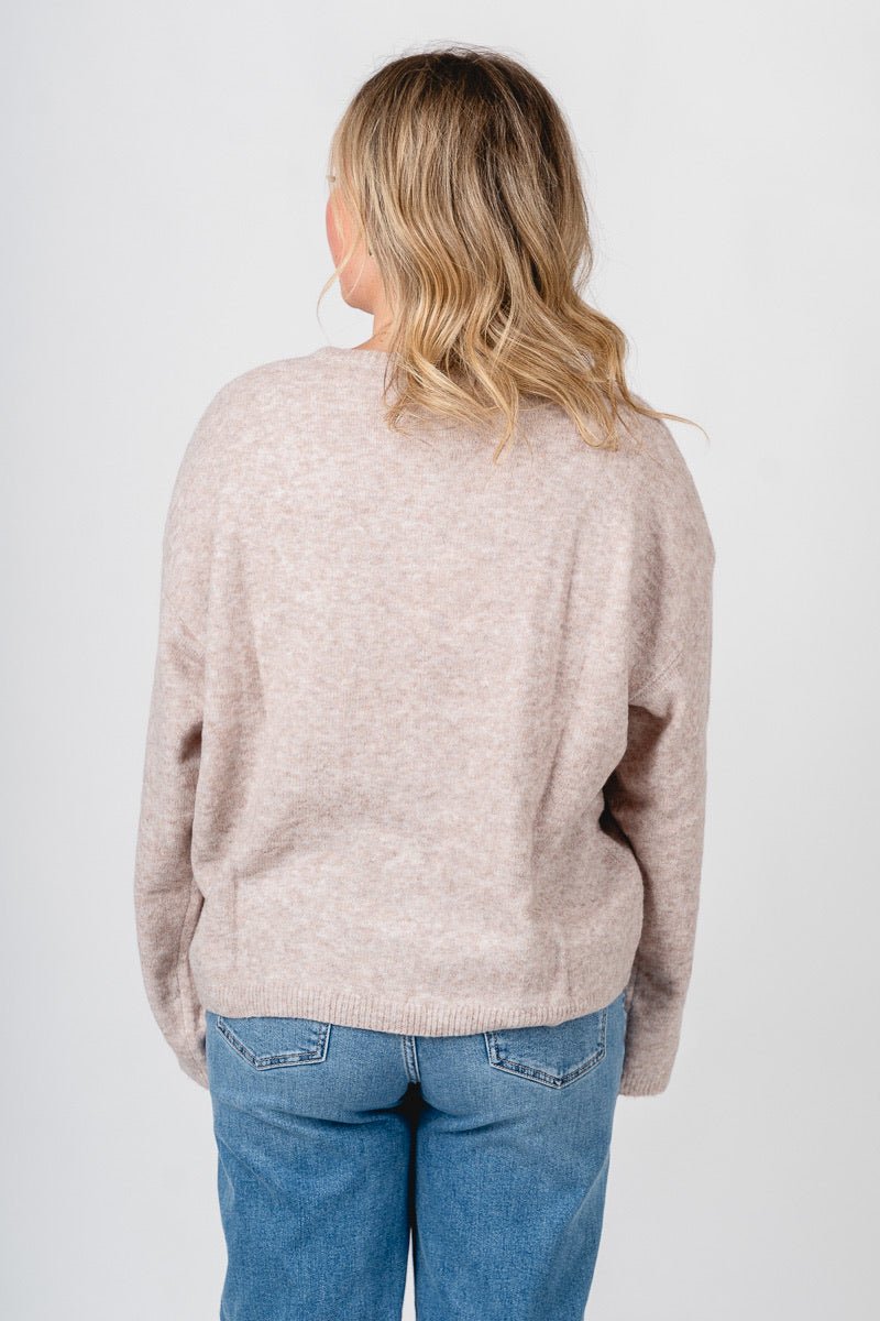 Button up sweater cardigan beige