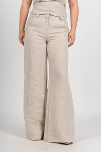 Reba linen pants melange | Lush Fashion Lounge: women's boutique pants, boutique women's pants, affordable boutique pants, women's fashion pants