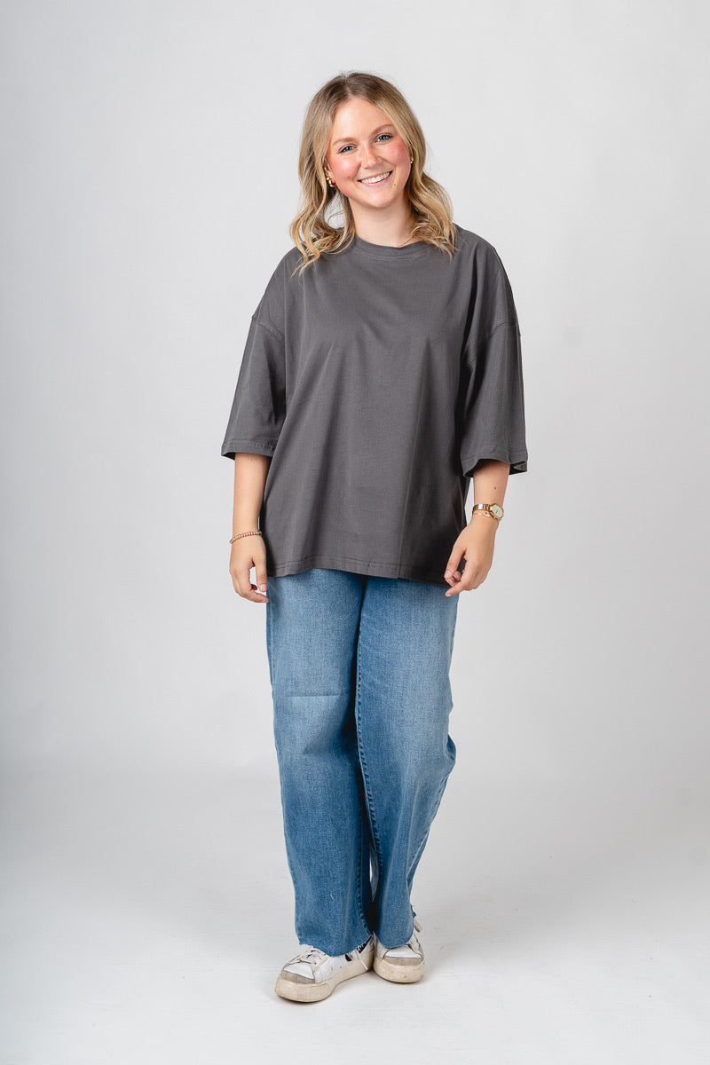 Oversized short sleeve t-shirt charcoal