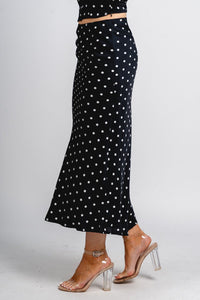 Polka dot maxi skirt black/white | Lush Fashion Lounge: boutique fashion skirts, affordable boutique skirts, cute affordable skirts