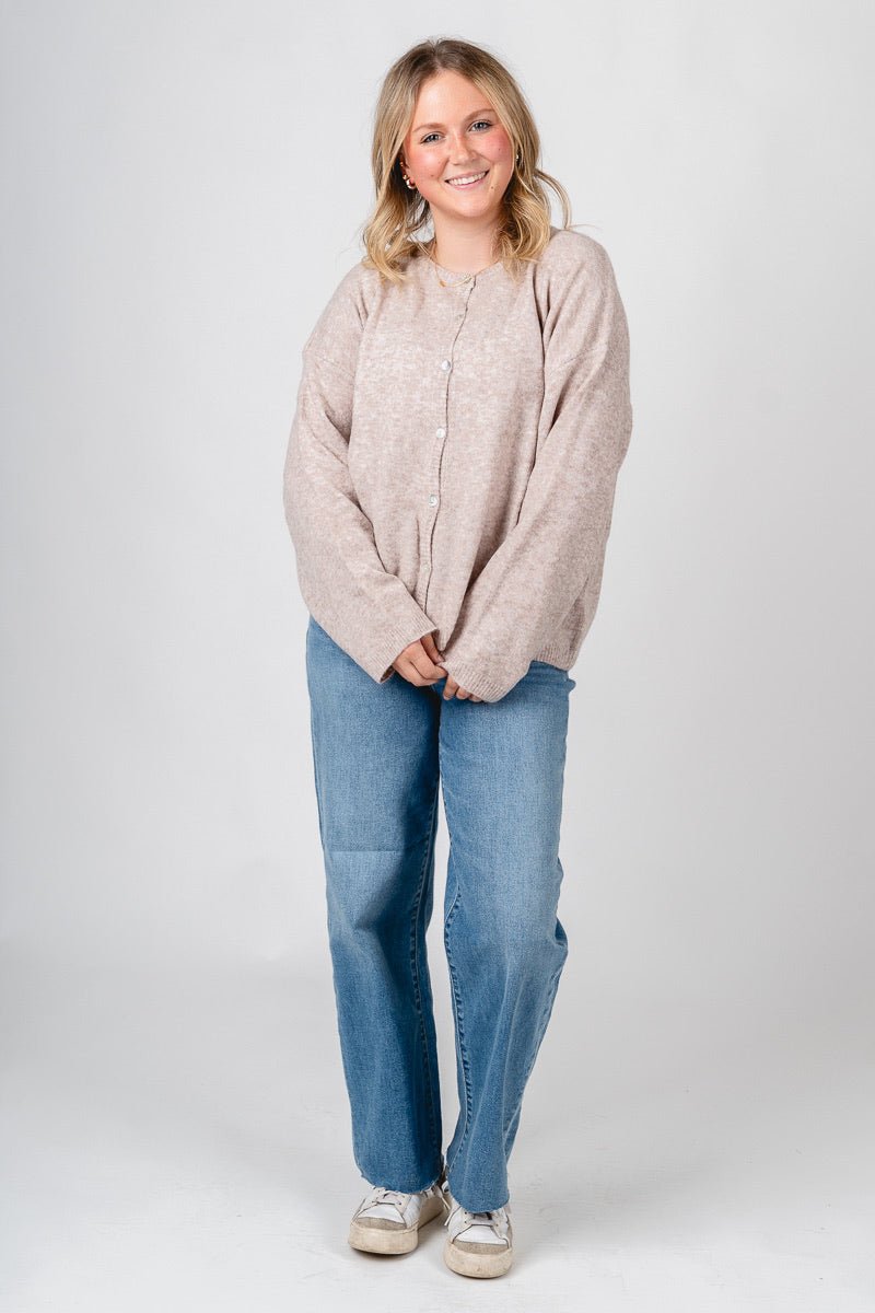 Button up sweater cardigan beige