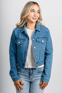Denim jacket blue – Affordable Blazers | Cute Black Jackets at Lush Fashion Lounge Boutique in Oklahoma City