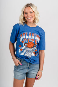 OKC basketball swish lines unisex t-shirt royal - Trendy Oklahoma City Basketball T-Shirts Lush Fashion Lounge Boutique in Oklahoma City