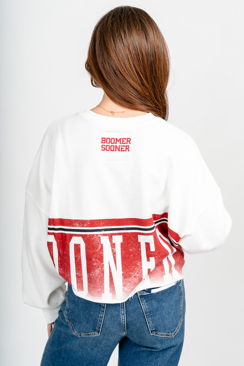 OU Sooners Conway crop sweatshirt white