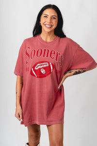 OU OU Sooners 1890 football oversized t-shirt crimson T-shirt | Lush Fashion Lounge Trendy Oklahoma University Sooners Apparel & Cute Gameday T-Shirts