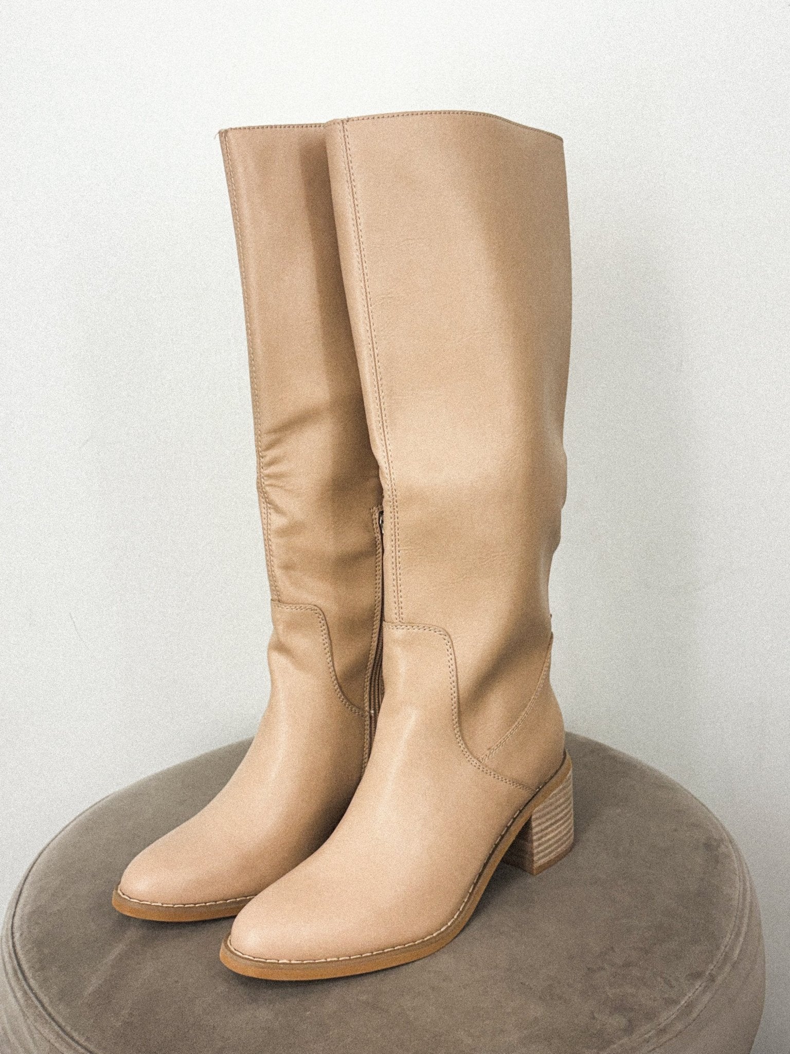 Juno knee high boots taupe - Cute shoes - Trendy Shoes at Lush Fashion Lounge Boutique in Oklahoma City