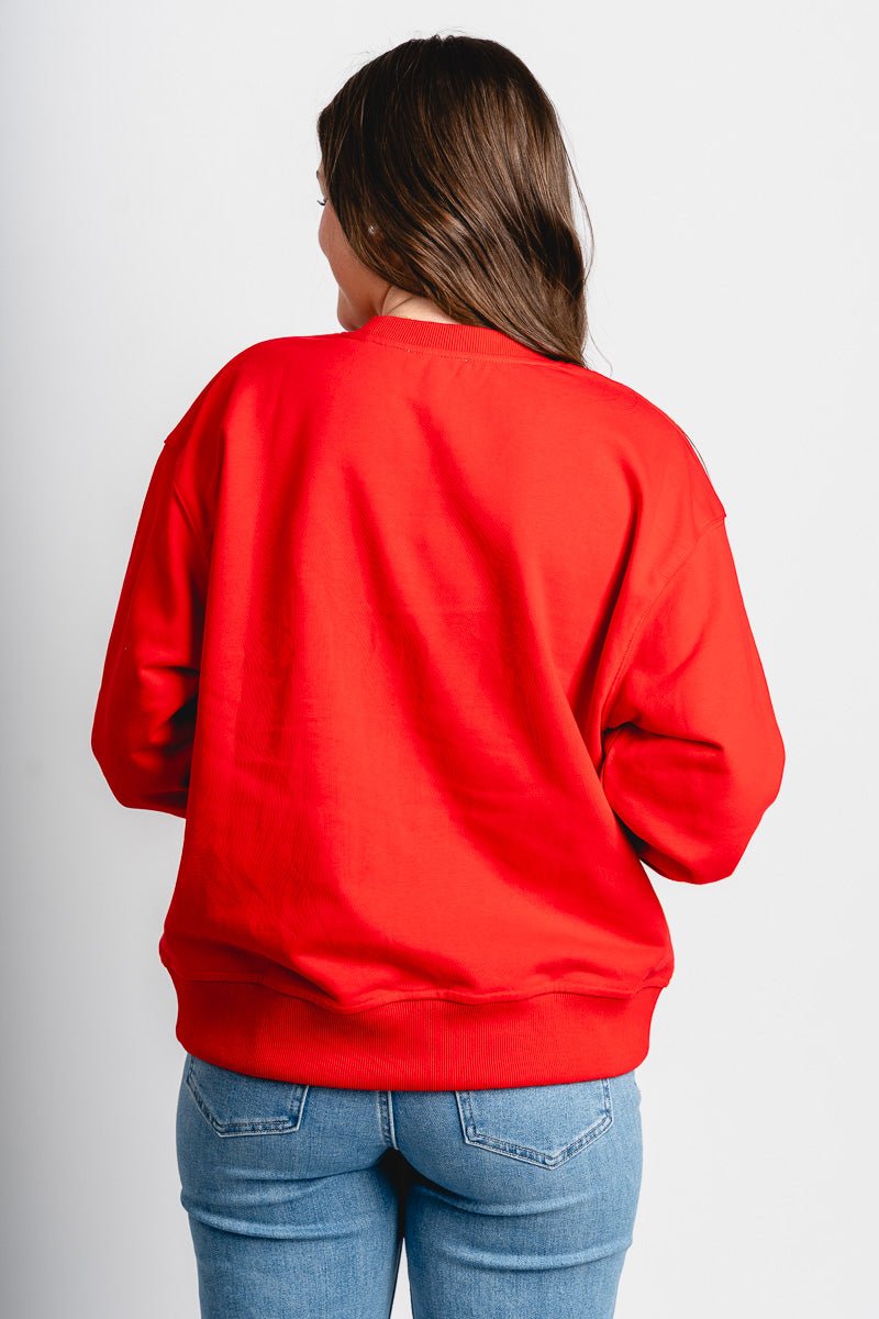 LOVE patch sweatshirt red