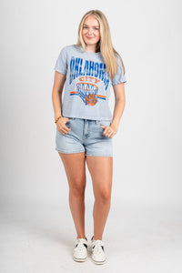 OKC basketball established Ellie tee light blue - Trendy OKC Thunder T-Shirts at Lush Fashion Lounge Boutique in Oklahoma City