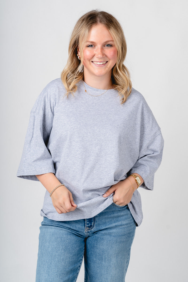 Oversized short sleeve t-shirt heather grey
