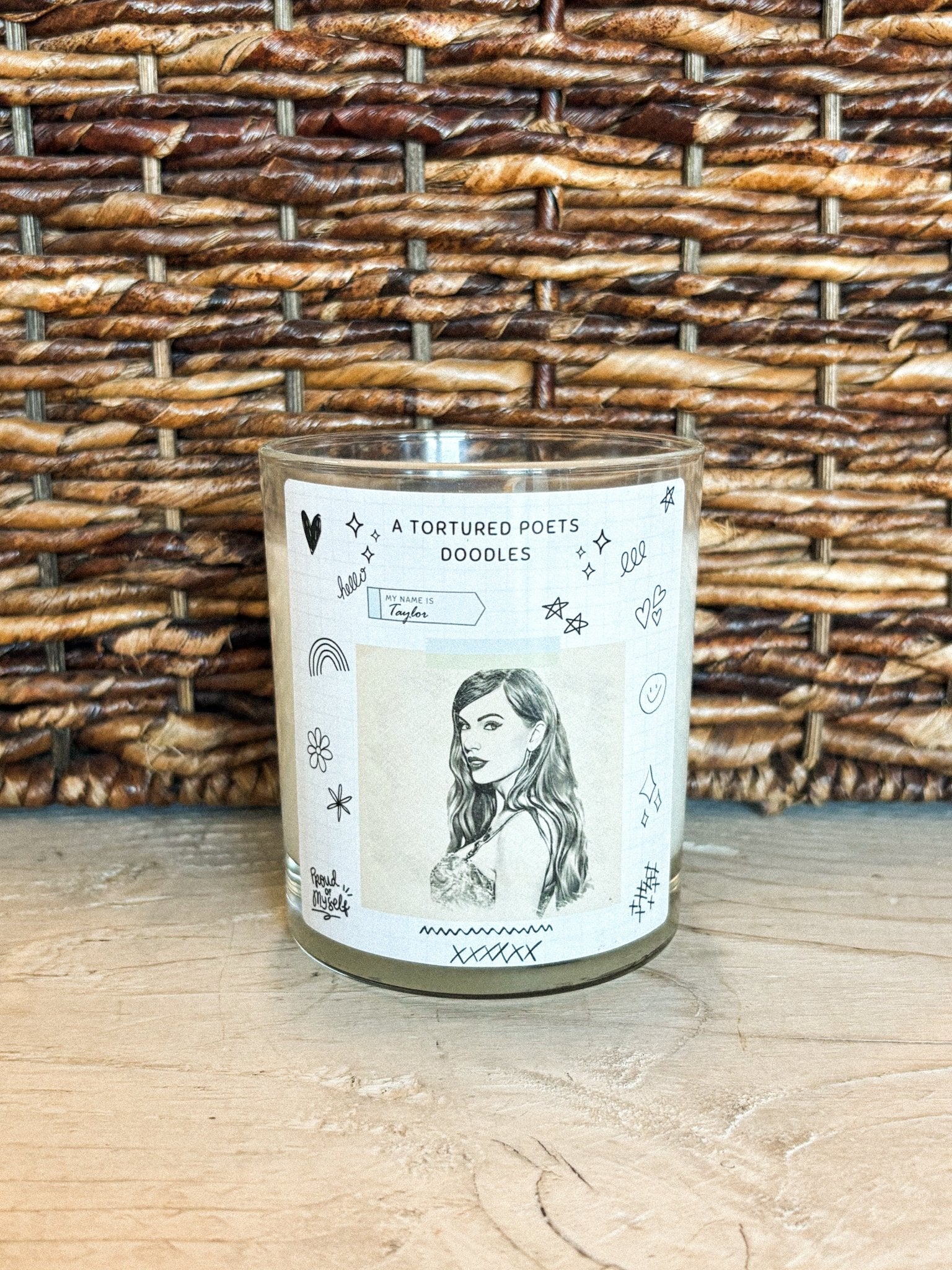 Art Wow pop culture candle tortured poet doodle