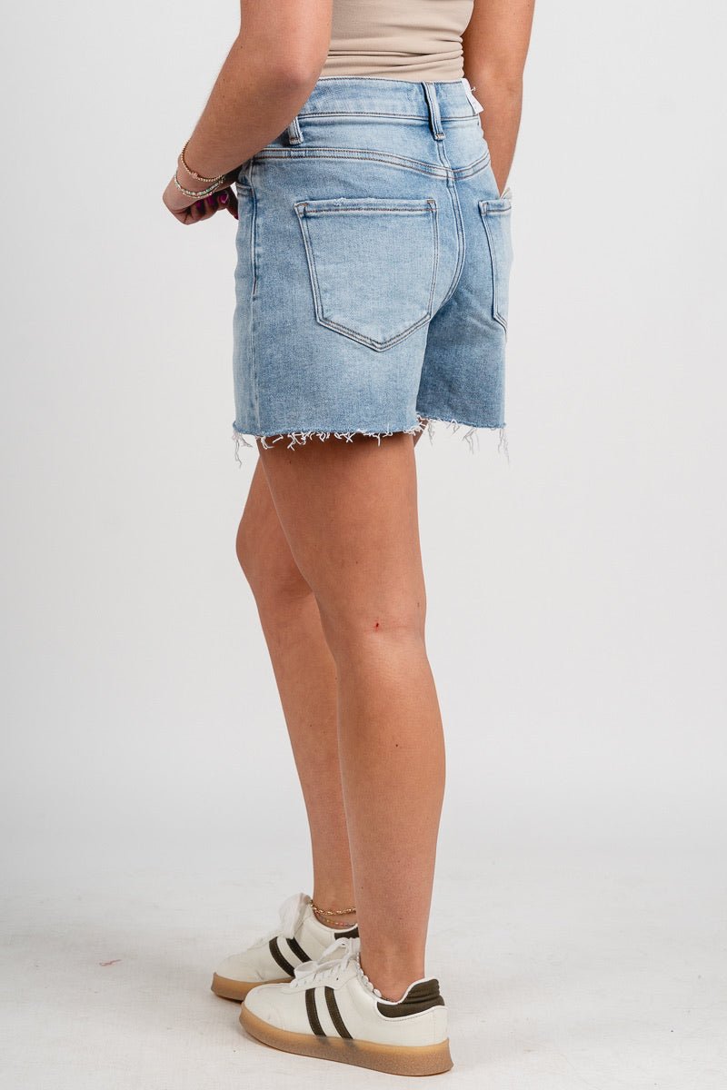 Lovervet high rise a-line distressed shorts righteous