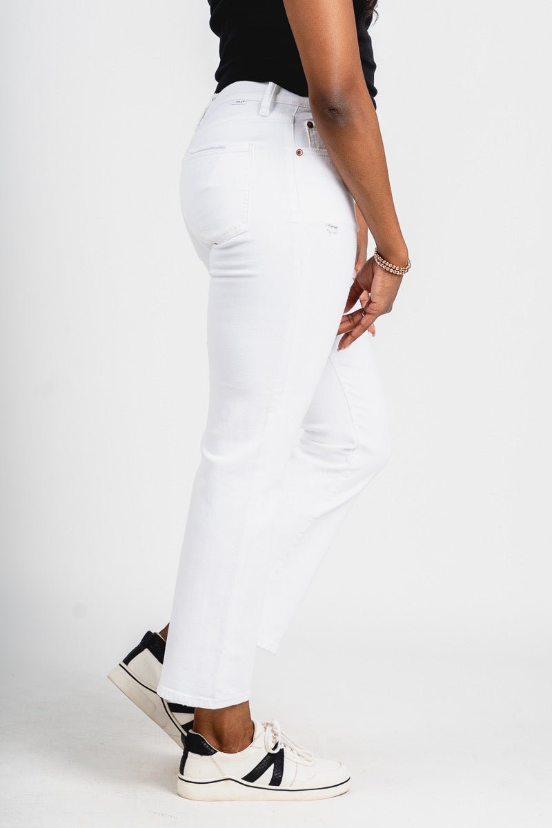 Daze Shygirl high rise crop flare jeans lamb vintage | Lush Fashion Lounge: boutique women's jeans, fashion jeans for women, affordable fashion jeans, cute boutique jeans
