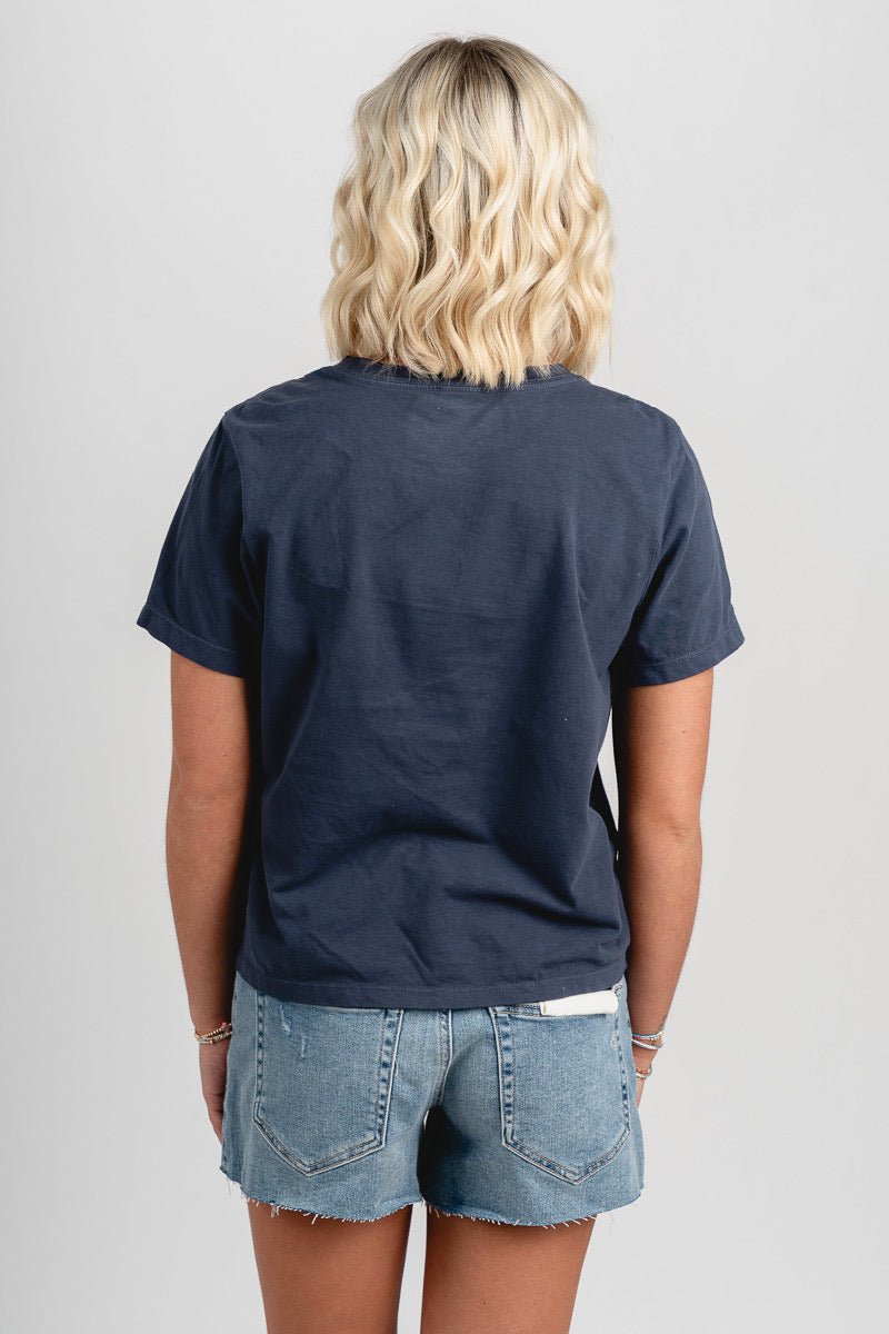 USA floral stars & stripes tee navy