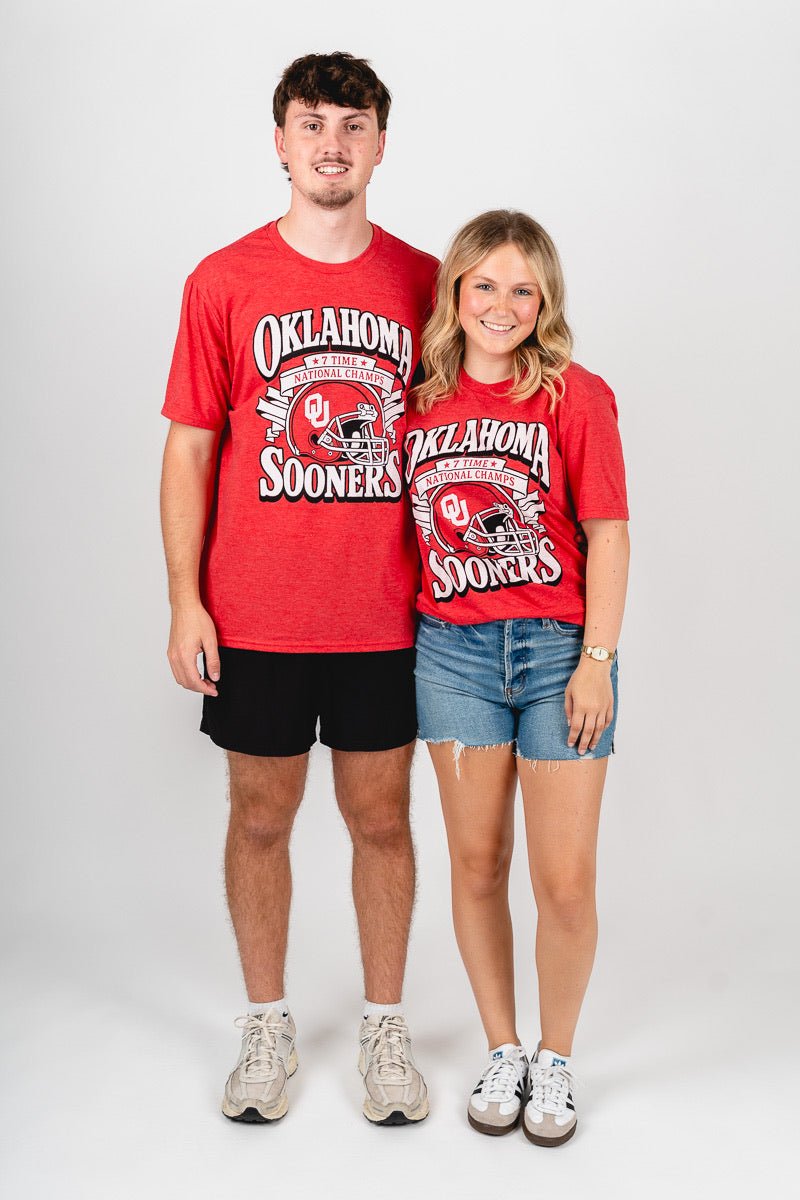 OU OU Sooners 7 time champion unisex t-shirt red T-shirt | Lush Fashion Lounge Trendy Oklahoma University Sooners Apparel & Cute Gameday T-Shirts