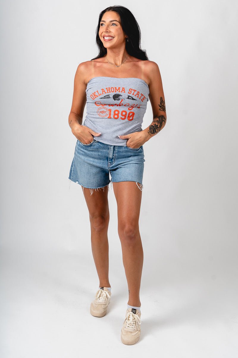 OSU OSU Cowboys football icon tube top grey top | Lush Fashion Lounge Trendy Oklahoma State Cowboys Apparel & Cute Gameday T-Shirts