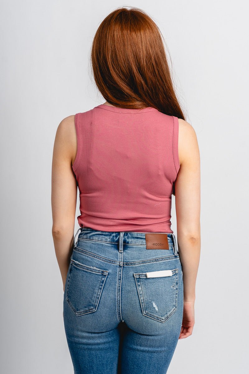 Round neck bodysuit berry