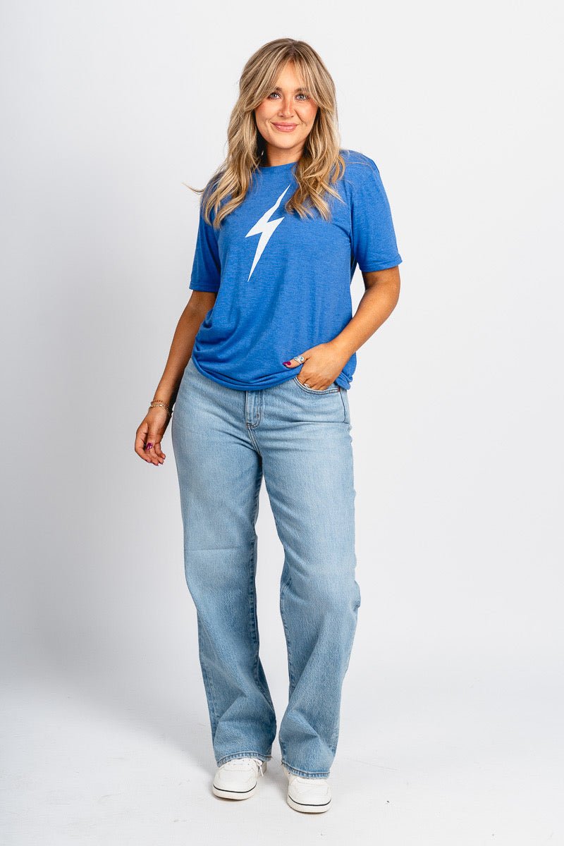 OKC bolt unisex t-shirt royal - Trendy OKC Thunder T-Shirts at Lush Fashion Lounge Boutique in Oklahoma City