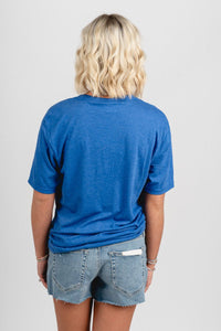 USA bars unisex crew neck t-shirt royal - Adorable T-shirt - Stylish Patriotic Summer Graphic Tees at Lush Fashion Lounge Boutique in OKC