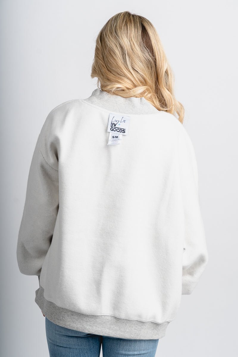 XOXO mock neck sweatshirt grey