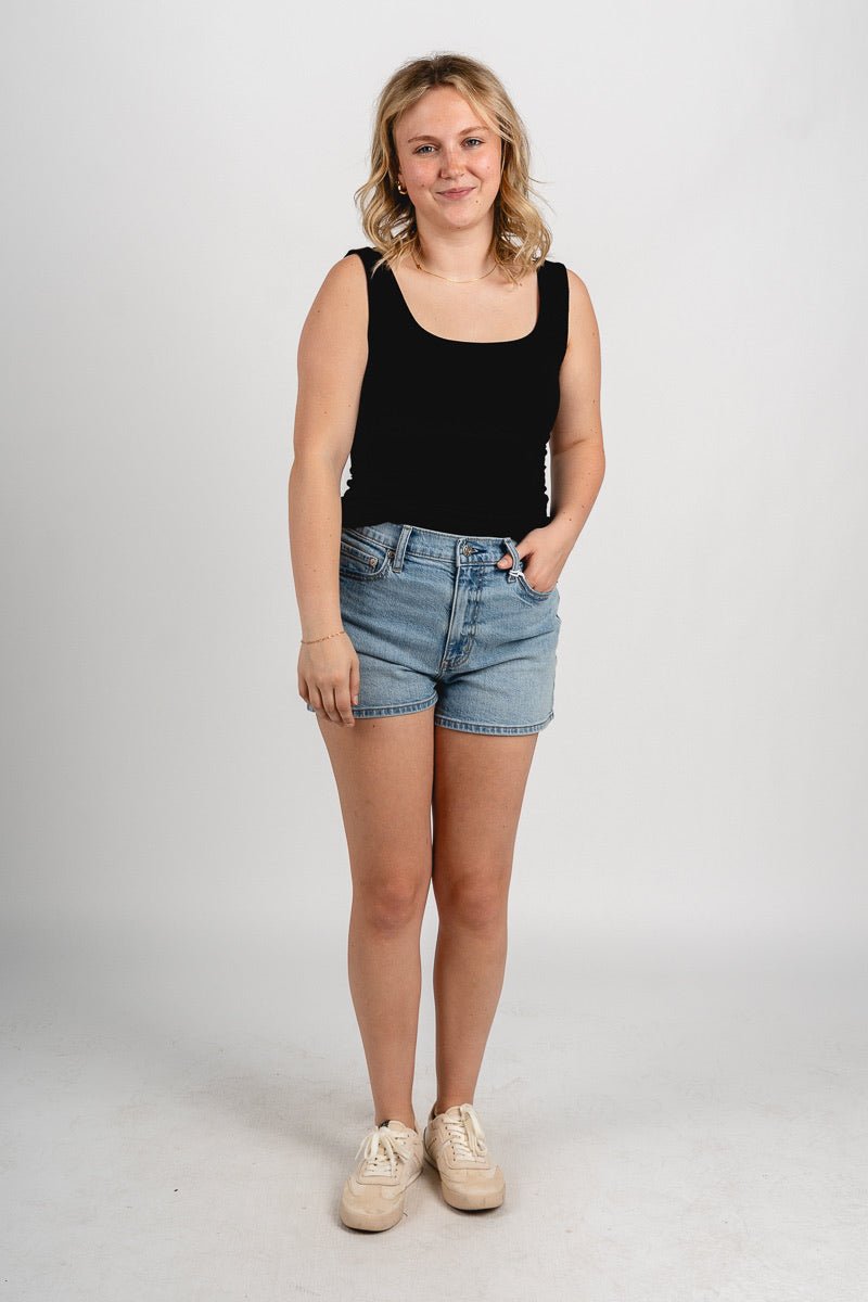 Square neck tank top black - Trendy tank top - Fashion Tank Tops at Lush Fashion Lounge Boutique in Oklahoma City