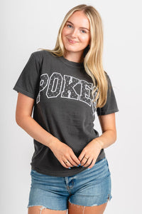 OSU OSU Cowboys polka dot puff t-shirt pepper T-shirt | Lush Fashion Lounge Trendy Oklahoma State Cowboys Apparel & Cute Gameday T-Shirts