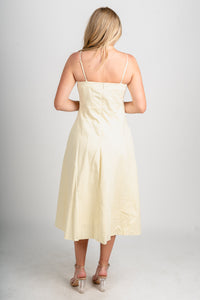 Sleeveless midi dress butter Stylish dress - Womens Fashion Dresses at Lush Fashion Lounge Boutique in Oklahoma City