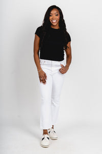 Daze Shygirl high rise crop flare jeans lamb vintage | Lush Fashion Lounge: boutique women's jeans, fashion jeans for women, affordable fashion jeans, cute boutique jeans