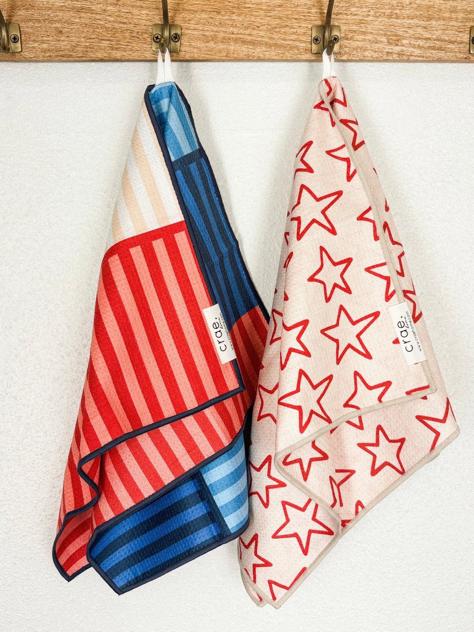 Crae double sided hand towels set of 2 stars and stripes