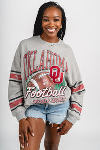 OU OU OKLA Langford sweatshirt heather grey Sweatshirt | Lush Fashion Lounge Trendy Oklahoma University Sooners Apparel & Cute Gameday T-Shirts