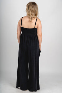 Wide leg jumpsuit black - Affordable jumpsuit - Boutique Rompers & Pantsuits at Lush Fashion Lounge Boutique in Oklahoma City