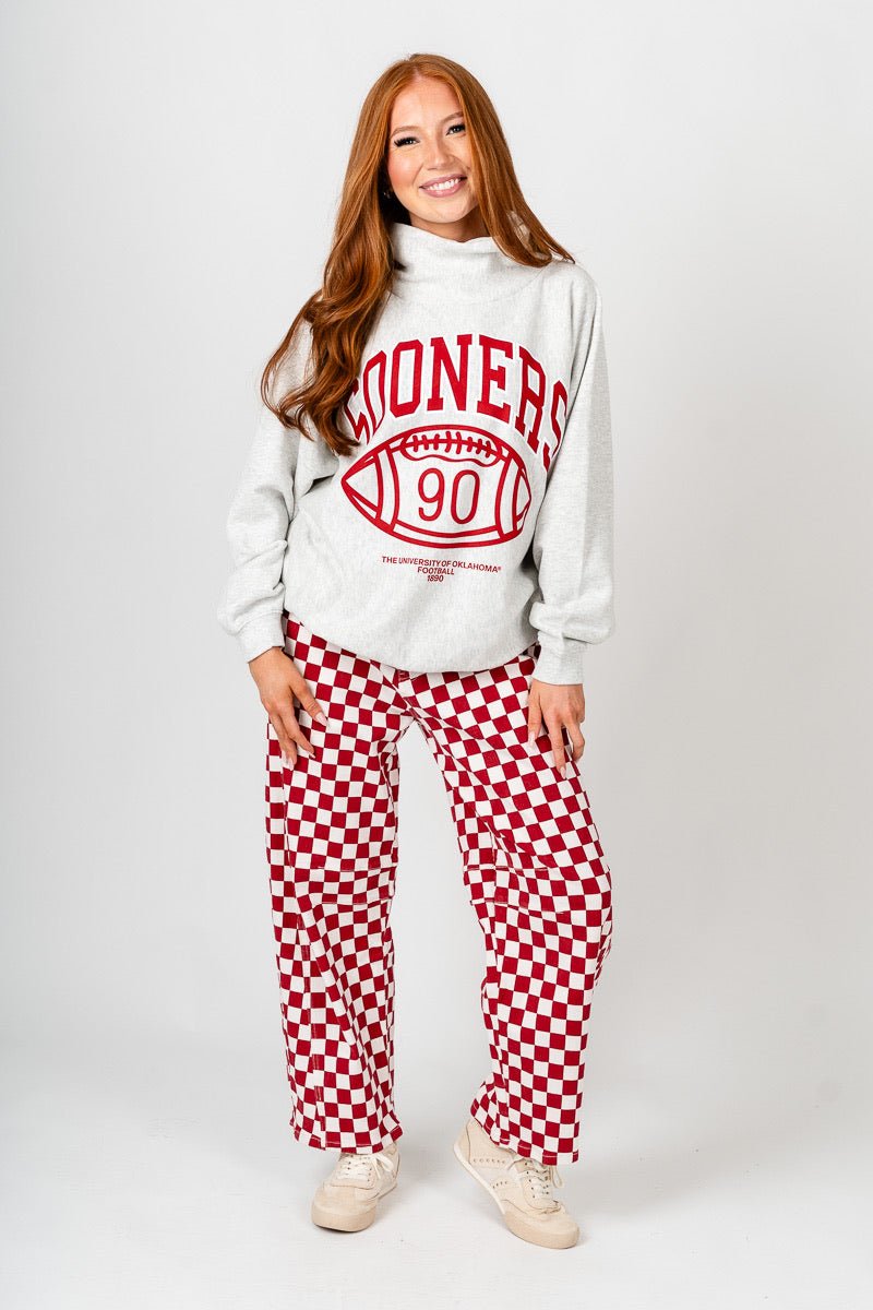 OU Sooners campus mock neck sweatshirt grey
