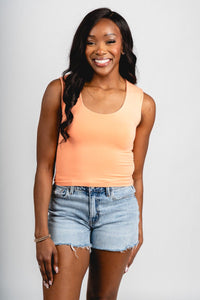 Double layer tank top peach pink - Cute Tank Top - Trendy Tank Tops at Lush Fashion Lounge Boutique in Oklahoma City