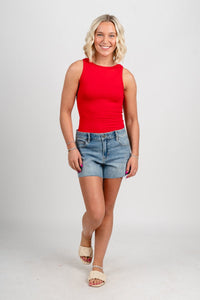 Sleeveless bodysuit ruby - Stylish Bodysuit - Trendy American Summer Fashion at Lush Fashion Lounge Boutique in Oklahoma