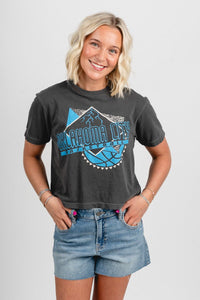 OKC basketball abstract ball crop tee vintage black - Trendy Oklahoma City Basketball T-Shirts Lush Fashion Lounge Boutique in Oklahoma City