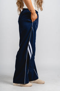 Wide leg track pants navy - Trendy OKC Thunder T-Shirts at Lush Fashion Lounge Boutique in Oklahoma City