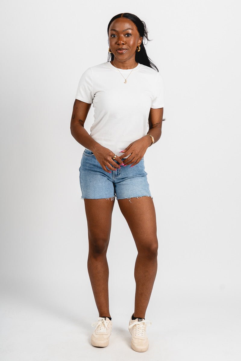 Washed short sleeve t-shirt white
