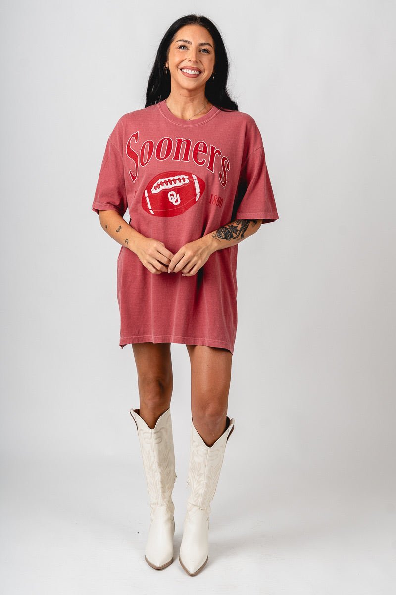 OU OU Sooners 1890 football oversized t-shirt crimson T-shirt | Lush Fashion Lounge Trendy Oklahoma University Sooners Apparel & Cute Gameday T-Shirts