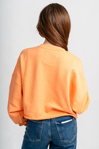 OSU OSU Cowboys patched up crop sweatshirt orange Sweatshirt | Lush Fashion Lounge Trendy Oklahoma State Cowboys Apparel & Cute Gameday T-Shirts