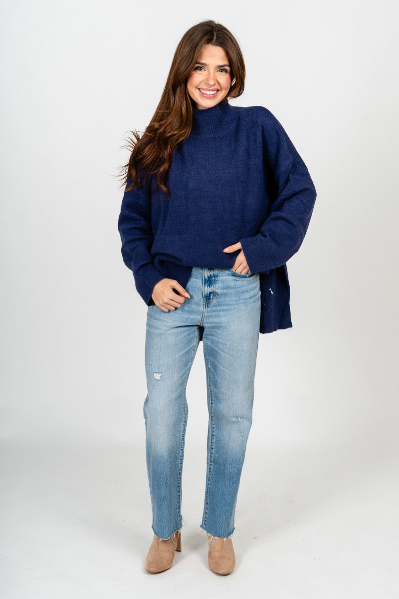 Mock neck oversized sweater twilight – Unique Sweaters | Lounging Sweaters and Womens Fashion Sweaters at Lush Fashion Lounge Boutique in Oklahoma City
