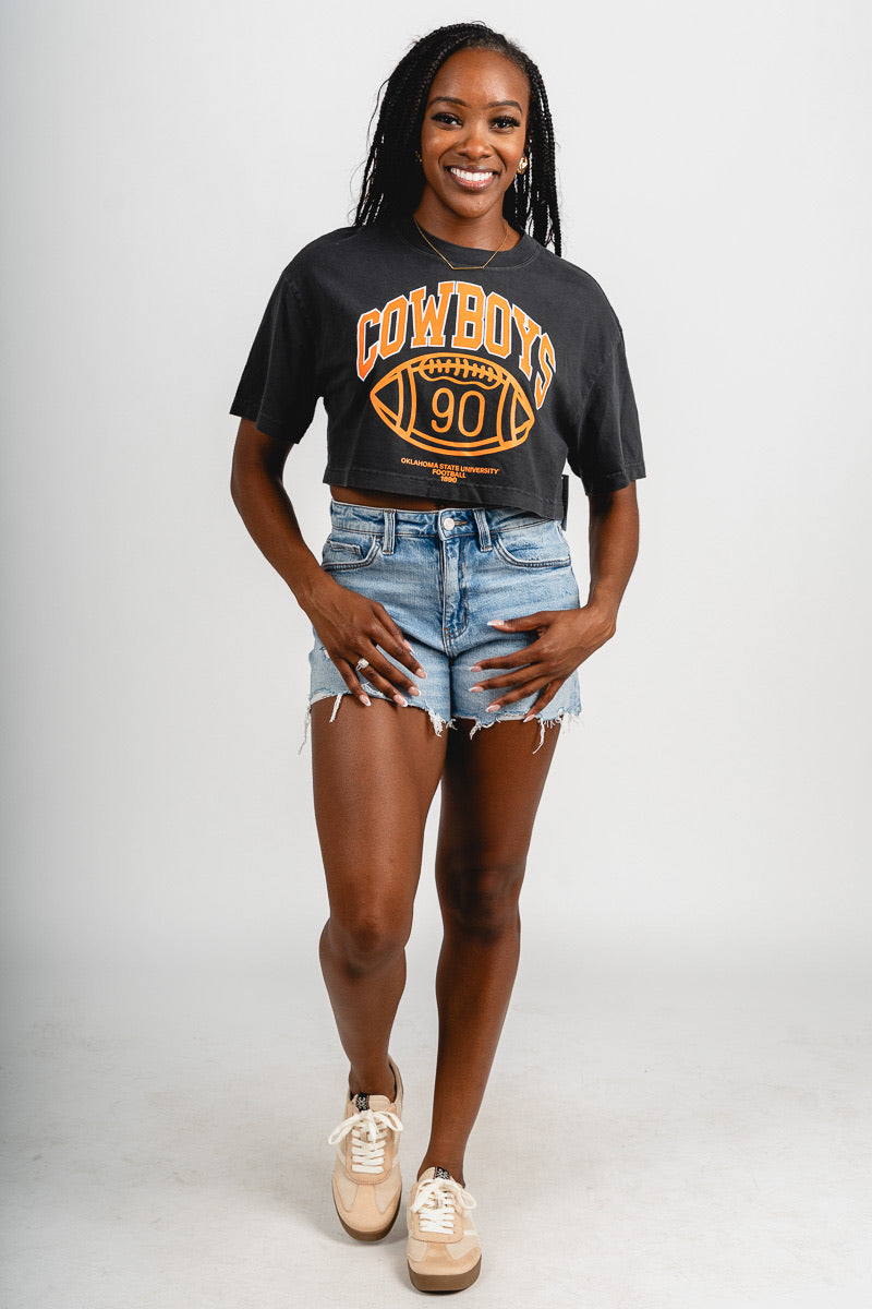 OSU OSU Cowboys campus classic crop t-shirt smoke T-shirt | Lush Fashion Lounge Trendy Oklahoma State Cowboys Apparel & Cute Gameday T-Shirts